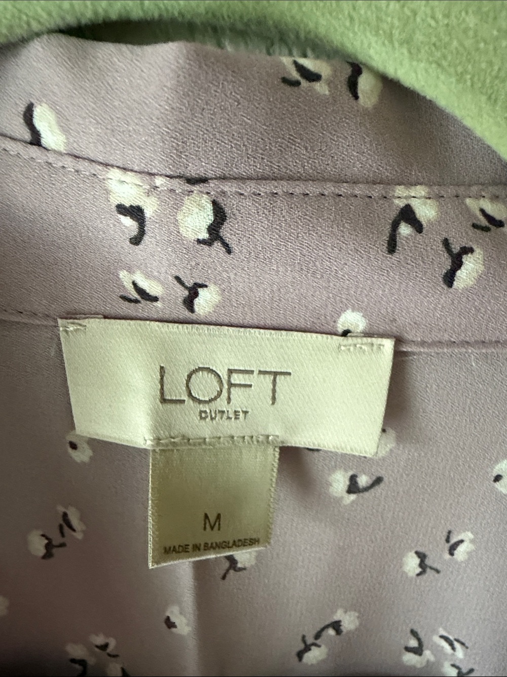 LOFT Dusty Lavender Floral Button-Down Shirt - Picture 2 of 5